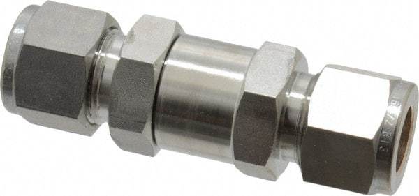 Ham-Let - 1/2" Stainless Steel Check Valve - Inline, Comp x Comp, 3,000 WOG - Best Tool & Supply