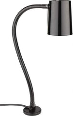 Made in USA - 24 Inch, Gooseneck, Magnetic Mounted, Incandescent, Black, General Purpose Task Light - 100 Watt, 120 Volt, Nonmagnifying - Best Tool & Supply