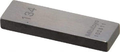 Mitutoyo - 0.134" Rectangular Steel Gage Block - Accuracy Grade 0, Includes Certificate of Inspection - Best Tool & Supply