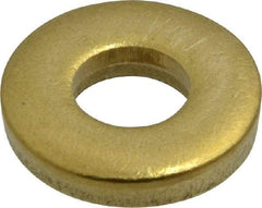 Gibraltar - 1/4" Screw, Brass Standard Flat Washer - 9/32" ID x 5/8" OD, 1/8" Thick, Plain Finish - Best Tool & Supply