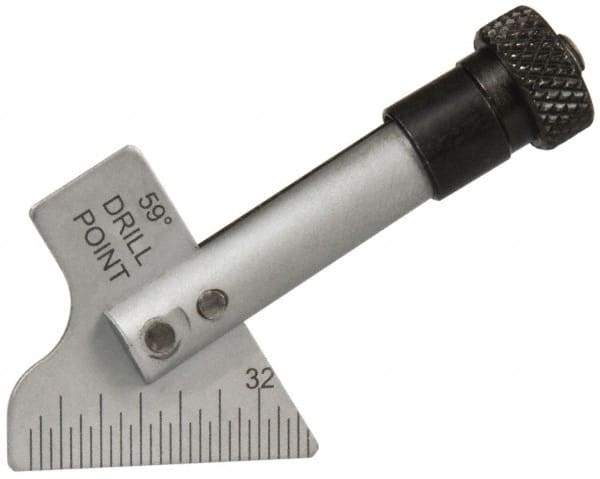 SPI - 118° Bevel Angle Steel Drill Point Gage - 1/32 Inch Bevel Graduation, Use with Steel Rules 3/4 Inch Wide, 0.04 Inch Thick - Best Tool & Supply