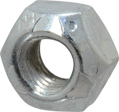 Value Collection - 1/4-28 UNF Grade C Hex Lock Nut with Distorted Thread - 7/16" Width Across Flats, Cadmium Clear-Plated Finish - Best Tool & Supply