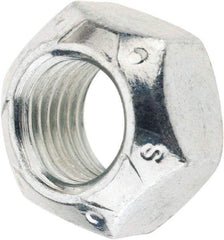 Value Collection - 7/16-20 UNF Grade C Hex Lock Nut with Distorted Thread - 11/16" Width Across Flats, Cadmium Clear-Plated Finish - Best Tool & Supply