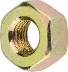 Value Collection - 1/4-28 UNF Steel Right Hand Hex Nut - 7/16" Across Flats, 7/32" High, Zinc Yellow Dichromate Finish - Best Tool & Supply