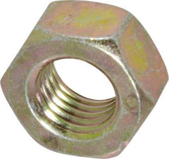 Value Collection - 5/16-24 UNF Steel Right Hand Hex Nut - 1/2" Across Flats, 17/64" High, Zinc Yellow Dichromate Finish - Best Tool & Supply