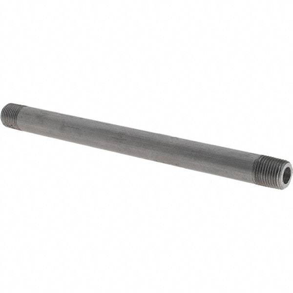 Made in USA - Schedule 80, 1/8" Diam x 5" Long Black Pipe Nipple - Threaded - Best Tool & Supply