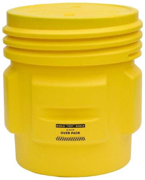 Eagle - 65 Gallon Closure Capacity, Screw On Closure, Yellow Overpack - 30 Gallon Container, Polyethylene, 660 Lb. Capacity, UN 1H2/X300/S Listing - Best Tool & Supply