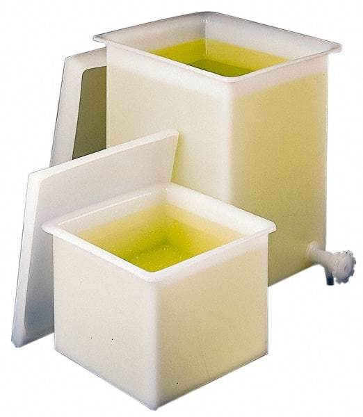 Bel-Art - 5 Gallon Natural Rectangular Polyethylene Tank - 10" High x 11" Diam - Best Tool & Supply