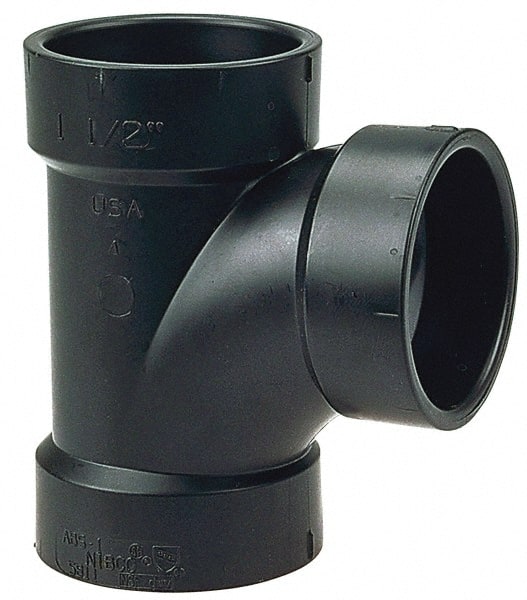 Drain, Waste & Vent Pipe Fittings; Type: Sanitary Tee; Fitting Size: 1-1/4 in; Material: ABS; Material: ABS; End Connection: Hub x Hub; Fitting Type: Sanitary Tee; Fitting Size: 1-1/4 in; Material: ABS