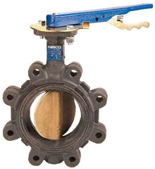 NIBCO - 6" Pipe, Lug Butterfly Valve - Lever Handle, Ductile Iron Body, EPDM Seat, 200 WOG, Aluminum Bronze Disc, Stainless Steel Stem - Best Tool & Supply