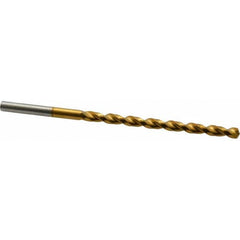 Taper Length Drill Bit: 0.2570″ Dia, 130 ° Coated, RH Cut, Parabolic Flute, Cylindrical Shank, Series 668