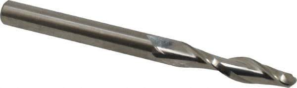 Onsrud - 1/4" Cutting Diam x 1-1/8" Length of Cut, 2 Flute, Upcut Spiral Router Bit - Uncoated, Right Hand Cut, Solid Carbide, 3" OAL x 1/4" Shank Diam, Ball End Taper, 30° Helix Angle - Best Tool & Supply