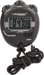 Value Collection - Water Resistant Digital Stopwatch - 3V Lithium Battery, Back Lit, Black - Best Tool & Supply