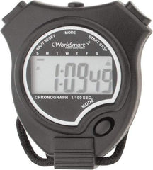 Value Collection - Digital Stopwatch with Split Counter - LR44, Back Lit, Black - Best Tool & Supply