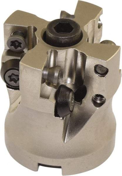 Millstar - 1-1/2" Cutter Diam, 0.04" Max Depth of Cut, Indexable High-Feed Face Mill - 1/2" Arbor Hole Diam - Best Tool & Supply