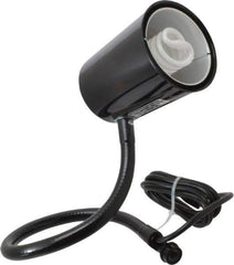 Made in USA - 24 Inch, Gooseneck, Coupler Mounted, Compact Fluorescent, Black, General Purpose Task Light - 23 Watt, 120 Volt, Nonmagnifying - Best Tool & Supply