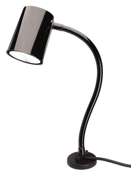 Made in USA - 24 Inch, Gooseneck, Magnetic Mounted, Compact Fluorescent, Black, General Purpose Task Light - 23 Watt, 120 Volt, Nonmagnifying - Best Tool & Supply