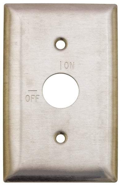 Hubbell Wiring Device-Kellems - 1 Gang, 2-7/8 Inch Long, Switch Plate - Barrel Key Switch, Gray, Stainless Steel - Best Tool & Supply