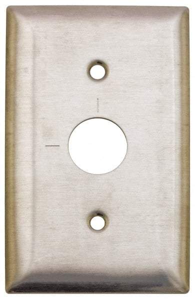 Hubbell Wiring Device-Kellems - 1 Gang, 2-7/8 Inch Long, Switch Plate - Barrel Key Switch, Gray, Stainless Steel - Best Tool & Supply