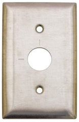 Hubbell Wiring Device-Kellems - 1 Gang, 2-7/8 Inch Long, Switch Plate - Barrel Key Switch, Gray, Stainless Steel - Best Tool & Supply