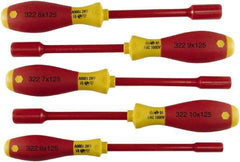 Wiha - 5 Piece 6 to 10mm Insulated Nutdriver Set - Insulated Handle - Best Tool & Supply