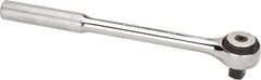 Proto - 1/2" Drive Round Head Standard Ratchet - Chrome Finish, 9-3/8" OAL, 72 Gear Teeth, Standard Knurled Handle, Standard Head - Best Tool & Supply