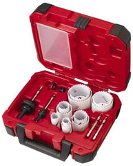 Milwaukee Tool - 15 Piece, 3/4" to 2-1/2" Saw Diam, General Purpose Hole Saw Kit - Bi-Metal, Toothed Edge, Pilot Drill Model No. 49-56-8010, Includes 11 Hole Saws - Best Tool & Supply