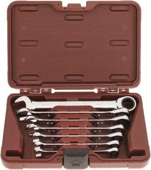 Paramount - 7 Piece, 3/8" to 3/4", Ratcheting Combination Wrench Set - Inch Measurement Standard, Full Polish Chrome Finish, Comes in Blow Molded Case - Best Tool & Supply