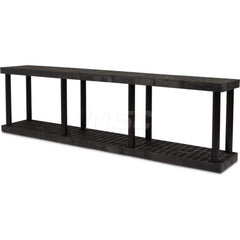 Plastic Shelving; Type: Fixed Shelving; Shelf Capacity (Lb.): 900; Width (Inch): 16; Height (Inch): 27.000000; Depth: 96; Number of Shelves: 2; Color: Black