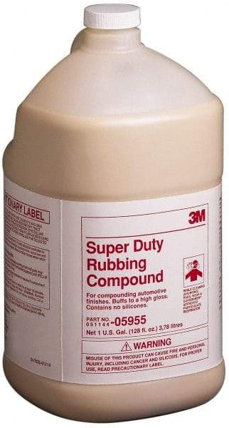 3M - 1 Gal Rubbing Compound - Grade Extra Fine, 1,000 Grit, Tan, For Heavy Cutting, Use on Removing Automotive Paint Scratches - Best Tool & Supply