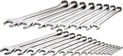 SK - 23 Piece, 1/4" to 1-1/2", 12 Point Combination Wrench Set - Inch Measurement Standard, Chrome Finish, Comes in Rack - Best Tool & Supply