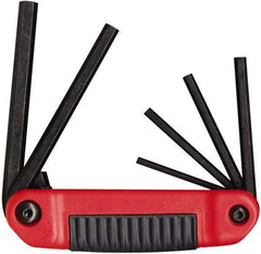 Eklind - 6 Piece Fold-Up Hex Key Set - Hex Range 5/32 to 3/8", Chrome Alloy Steel - Best Tool & Supply