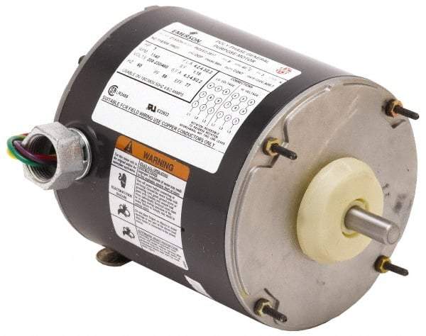 US Motors - 1/4 hp, TEAO Enclosure, Auto Thermal Protection, 1,625 RPM, 230 Volt, 60 Hz, Industrial Electric AC/DC Motor - Size 48 Frame, Stud Mount, 1 Speed, Ball Bearings, 1.4 Full Load Amps, B Class Insulation, CW Shaft End - Best Tool & Supply