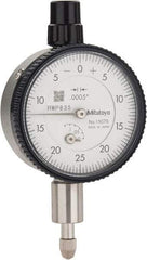 Mitutoyo - 1/8" Range, 0-25-0 Dial Reading, 0.0005" Graduation Dial Drop Indicator - 1-5/8" Dial, 0.05" Range per Revolution, 0.0005" Accuracy, Revolution Counter - Best Tool & Supply