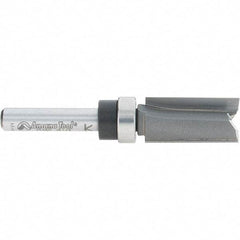 Amana Tool - 1/2" Cut Diam, 1" Length of Cut, 2 Flute Pattern-Cutting Edge Profile Router Bit - Carbide-Tipped, 1/4" Shank Diam, 2-1/2" OAL, Uncoated - Best Tool & Supply