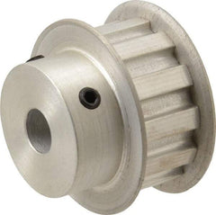 Power Drive - 12 Tooth, 3/8" Inside x 1.402" Outside Diam, Hub & Flange Timing Belt Pulley - 1/2" Belt Width, 1.432" Pitch Diam, 0.719" Face Width, Aluminum - Best Tool & Supply