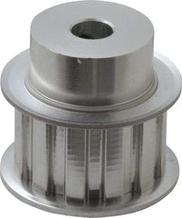 Power Drive - 12 Tooth, 3/8" Inside x 1.402" Outside Diam, Hub & Flange Timing Belt Pulley - 3/4" Belt Width, 1.432" Pitch Diam, 1" Face Width, Aluminum - Best Tool & Supply