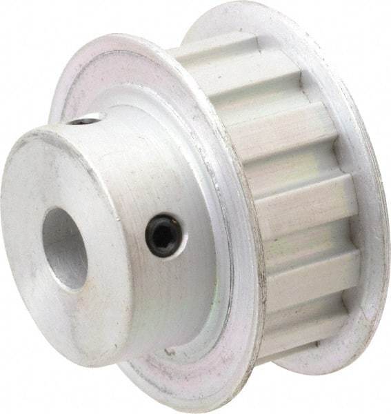 Power Drive - 13 Tooth, 3/8" Inside x 1.522" Outside Diam, Hub & Flange Timing Belt Pulley - 1/2" Belt Width, 1.552" Pitch Diam, 0.719" Face Width, Aluminum - Best Tool & Supply