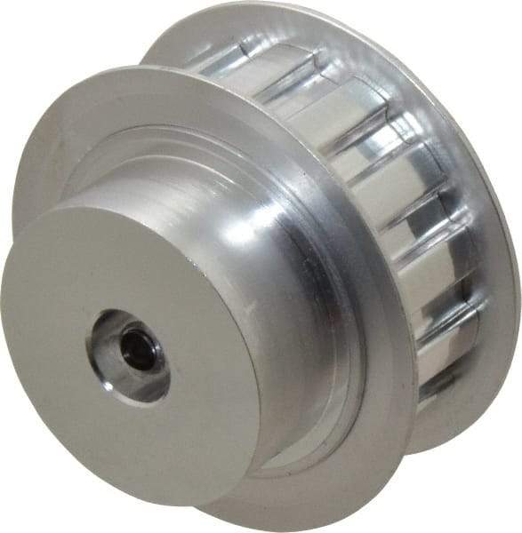 Power Drive - 14 Tooth, 3/8" Inside x 1.641" Outside Diam, Hub & Flange Timing Belt Pulley - 1/2" Belt Width, 1.671" Pitch Diam, 0.719" Face Width, Aluminum - Best Tool & Supply