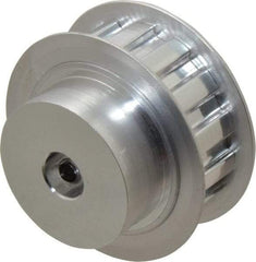 Power Drive - 14 Tooth, 3/8" Inside x 1.641" Outside Diam, Hub & Flange Timing Belt Pulley - 1/2" Belt Width, 1.671" Pitch Diam, 0.719" Face Width, Aluminum - Best Tool & Supply