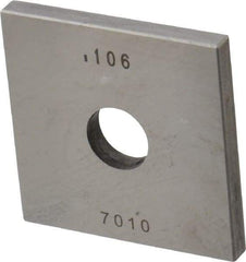 Value Collection - 0.106" Square Steel Gage Block - Accuracy Grade 0, Includes NIST Traceability Certification - Best Tool & Supply