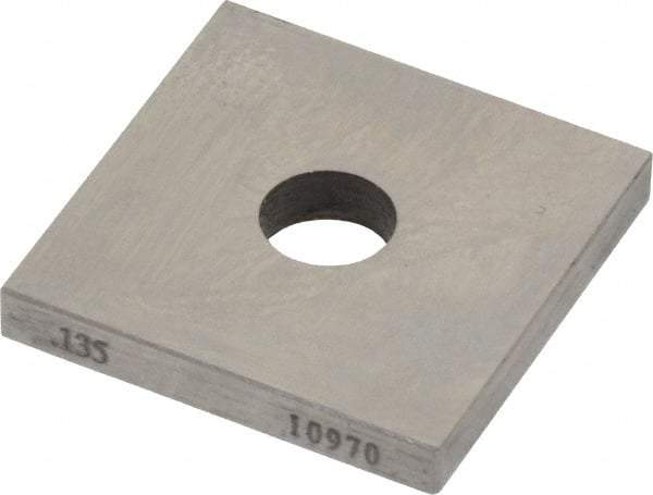 Value Collection - 0.135" Square Steel Gage Block - Accuracy Grade 0, Includes NIST Traceability Certification - Best Tool & Supply