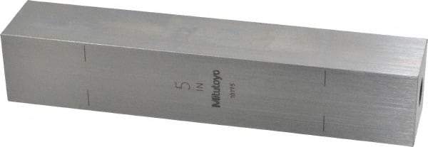 Mitutoyo - 5" Square Steel Gage Block - Accuracy Grade 0, Includes Certificate of Inspection - Best Tool & Supply