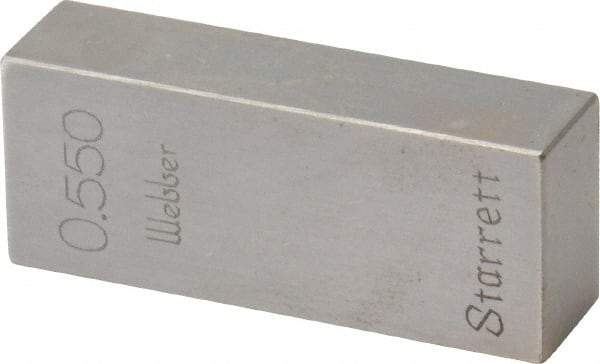 Value Collection - 0.55" Rectangular Steel Gage Block - Accuracy Grade 0, Includes NIST Traceability Certification - Best Tool & Supply