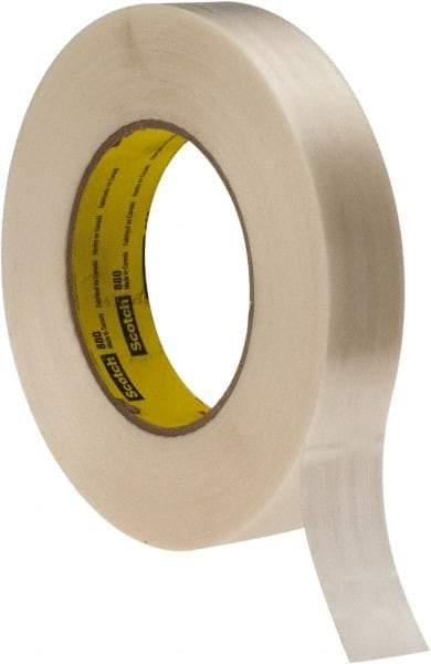 3M - 1" x 60 Yd Clear Rubber Adhesive Packaging Tape - Polypropylene Film Backing, 7.7 mil Thick, 270 Lb Tensile Strength, Series 880 - Best Tool & Supply