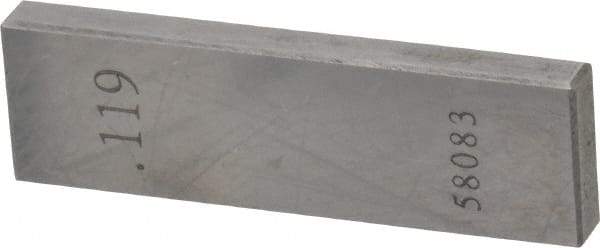 Value Collection - 0.119" Rectangular Steel Gage Block - Accuracy Grade AS-1, Includes NIST Traceability Certification - Best Tool & Supply