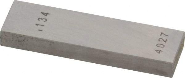 Value Collection - 0.134" Rectangular Steel Gage Block - Accuracy Grade AS-1, Includes NIST Traceability Certification - Best Tool & Supply