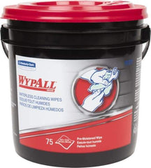 WypAll - Pre-Moistened Hand Cleaning Wipes - Canister, 12-1/4" x 10-1/2" Sheet Size, Green - Best Tool & Supply