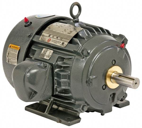 US Motors - 5 hp, TEFC Enclosure, No Thermal Protection, 3,520 RPM, 460 Volt, 60 Hz, Three Phase Premium Efficient Motor - Size 184 Frame, Rigid Mount, 1 Speed, Ball Bearings, 6.1 Full Load Amps, F Class Insulation, Reversible - Best Tool & Supply