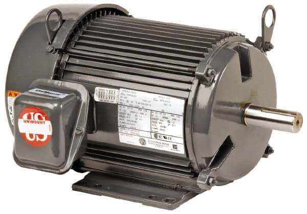 US Motors - 1 hp, TEFC Enclosure, No Thermal Protection, 1,750 RPM, 460 Volt, 60 Hz, Three Phase Premium Efficient Motor - Size 143 Frame, Rigid Mount, 2 Speed, Ball Bearings, 1.6 Full Load Amps, F Class Insulation, Reversible - Best Tool & Supply